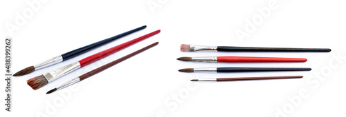 Set of paint brushes isolated on a white background