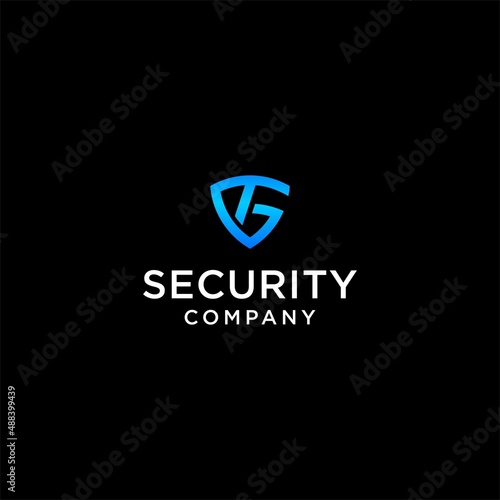 TG GT Shield Logo Design for Security and Protection with Modern Monogram Style in Blue Vector for Safe Technology and Business Identity