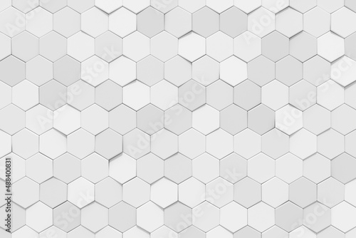 Fototapeta Naklejka Na Ścianę i Meble -  Modern tile wall design. Abstract background of hexgon. 3D rendering.