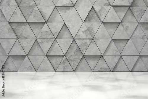 Product display design with cement texture. 3D rendering.