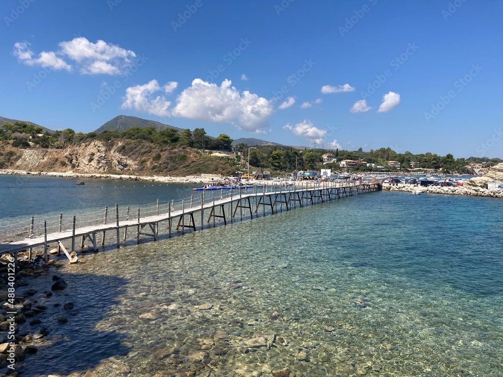 Obraz premium Molo, most, kładka, Grecja,Pier, bridge, footbridge, Greece