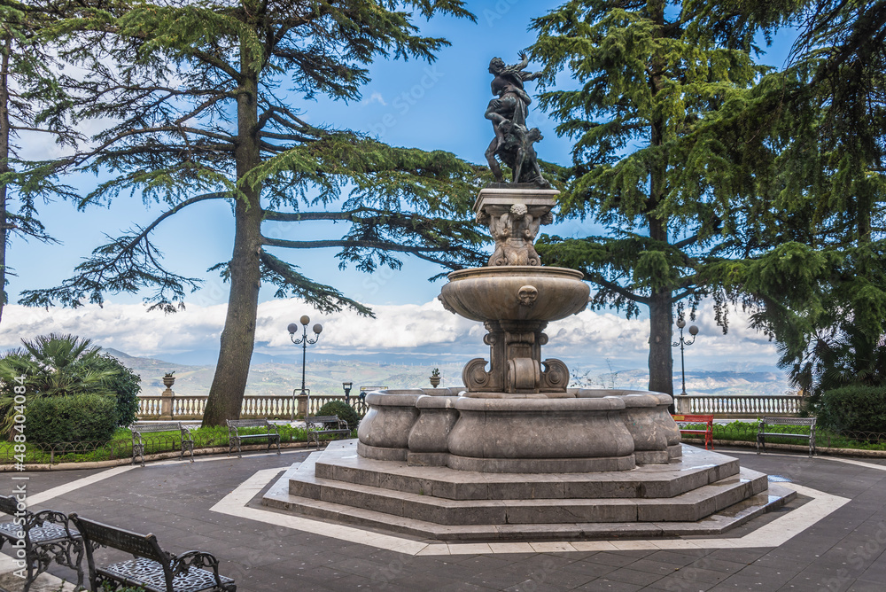 Viewpoint of Enna and Proserpina Fountain, Sicily, Italy, Europe Viewpoint of Enna and Proserpina Fountain, Sicily, Italy, Europe