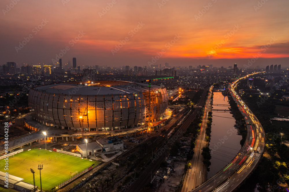 Beautiful Sunset in Jakarta International Stadium