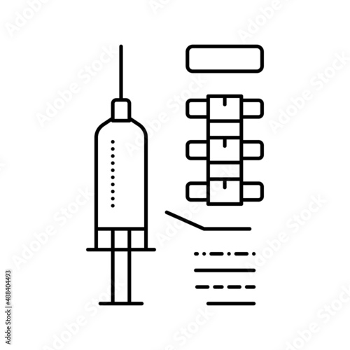 injection scoliosis treat line icon vector illustration