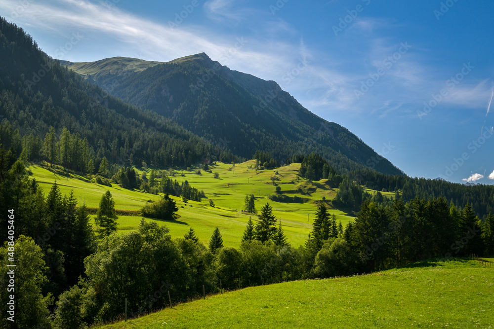 Beautiful alpine nature around Preda in canton of Graubunden
