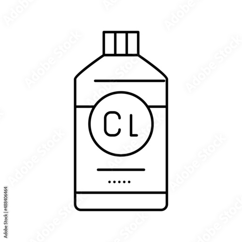 bleach chemical liquid line icon vector illustration