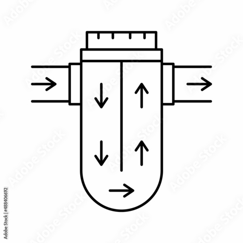 process of water filtration line icon vector illustration