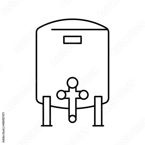 tank with water filter line icon vector illustration