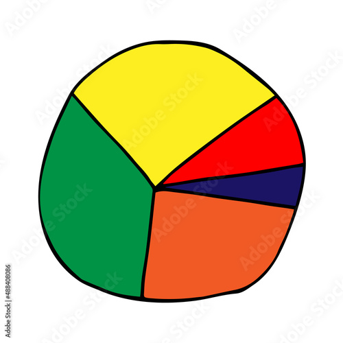 Doodle business diagram on white background vector illustration. Element of graph in doodle style. Trendy hand-drawn vector bar graph coordinate for cards, posters, stickers and professional design.