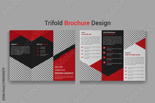 Creative business trifold brochure flyer template layout design. brochure template, tri-fold.Vector triple folding brochure for business and advertising.