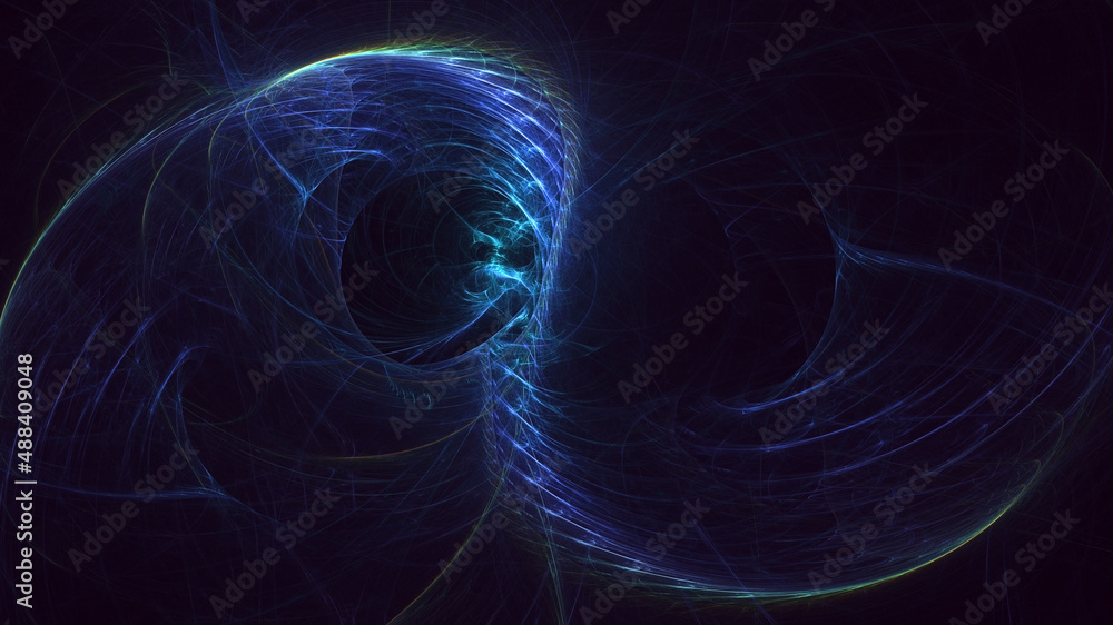 3D rendering abstract blue fractal light background 3D rendering abstract blue fractal light background