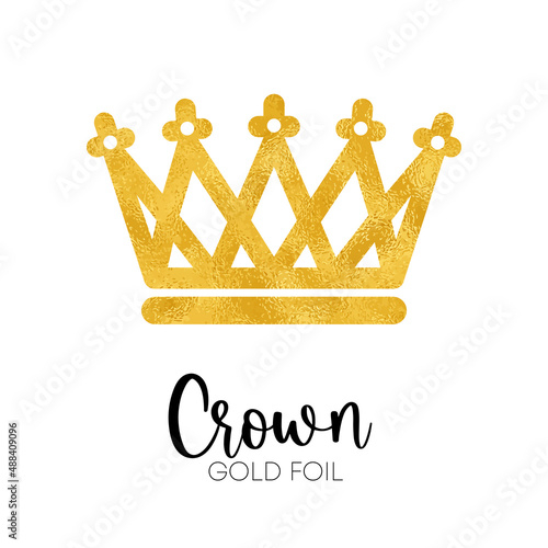 Queens or kings crown vector logo. Golden corona logotype