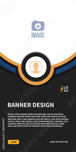 Furniture banner design. Abstract style vertical shape layout for property promotion