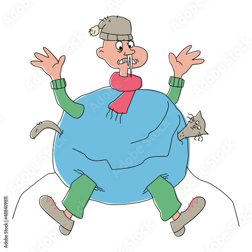 man got caught in a snowball