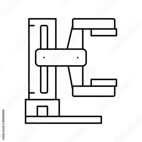 radiology medical equipment line icon vector illustration