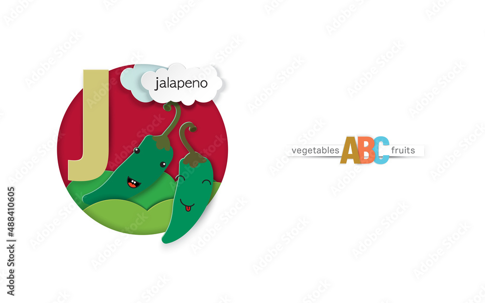 The letter J stands for jalapeno. Delicious fruit and vegetable
