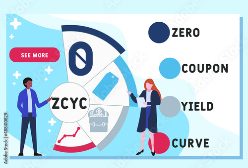 ZCYC - Zero Coupon Yield Curve acronym. business concept background.  vector illustration concept with keywords and icons. lettering illustration with icons for web banner, flyer, landing pag photo