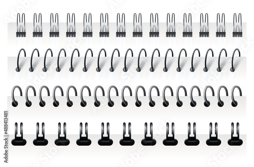 Notebook spirals, wire steel ring bindings and springs for diary. Spiral binder or ringed for paper calendar. Can use as page or notepad divider