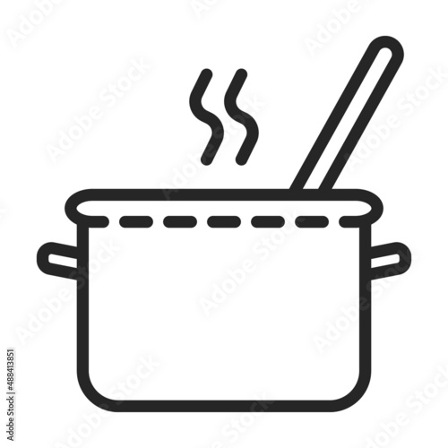 Saucepan pan vector outline icon. Vector illustration pot on white background. Isolated outline illustration icon of saucepan, pan .