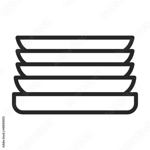 Plate vector outline icon. Vector illustration tableware on white background. Isolated outline illustration icon of plate .
