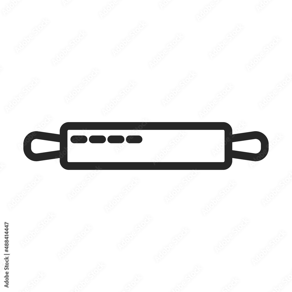 Rolling pin vector outline icon. Vector illustration kitchenware on white background. Isolated outline illustration icon of rolling pin .