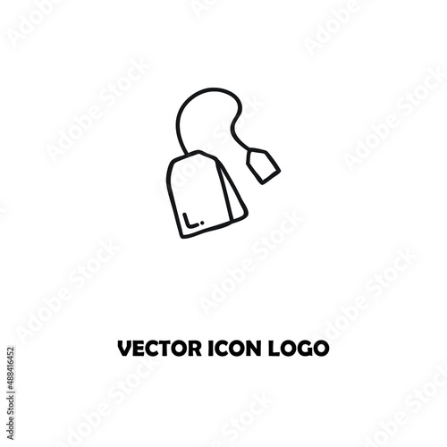 Teabag / tea bag line art vector icon for apps and websites
