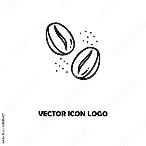 coffee beans icon. caffeine symbol. Flat vector illustration isolated on white background.
