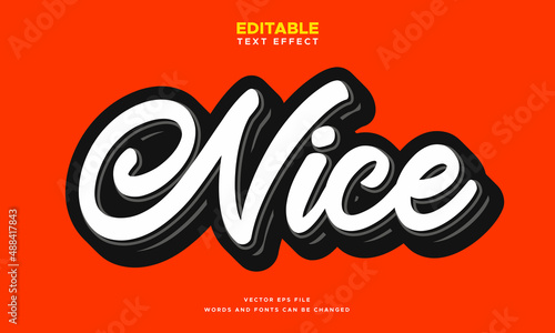 Nice 3d script text effect. Editable fancy font style template perfect for logotype, heading and title.