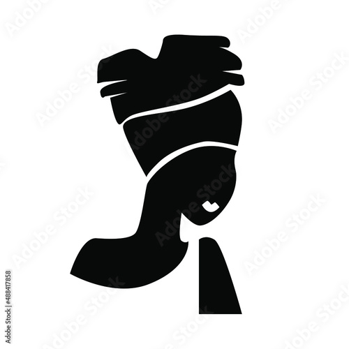 Black woman portrait. Sketch vector illustration