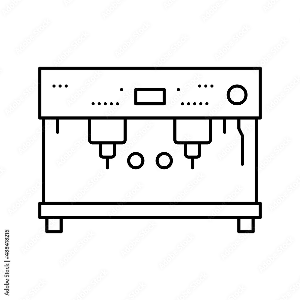 professional coffee machine line icon vector illustration professional coffee machine line icon vector illustration