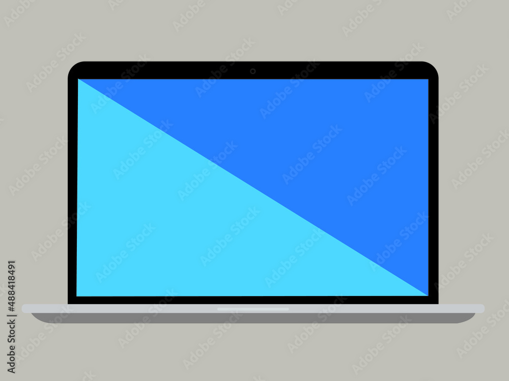 laptop pc with blue screen vector business protect laptop pc with blue screen vector business protect