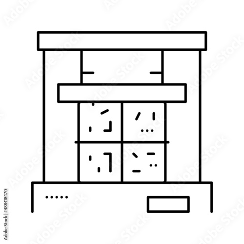 pressing aluminium line icon vector illustration