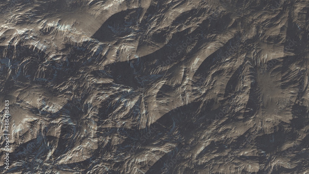 Fototapeta premium abstract aerial view, abstract cosmic texture, top view of alien planet, texture of the exo planet, abstract texture 3d render 
