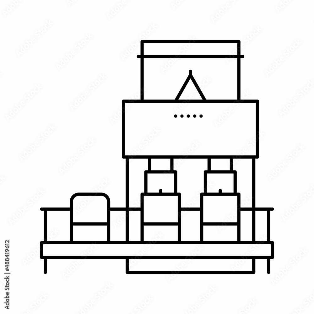 wheat flour package conveyor line icon vector illustration wheat flour package conveyor line icon vector illustration