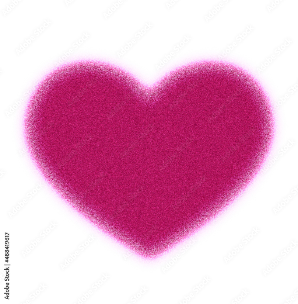 Simple red heart sign on white background