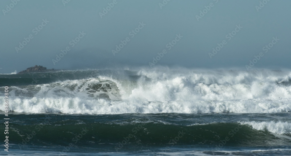 Dramatic storm surf near Westport Jetty
