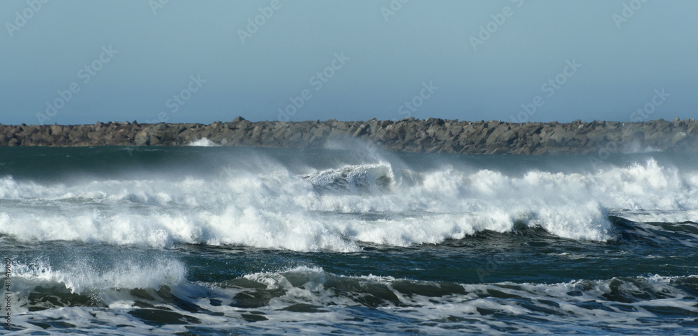 Dramatic storm surf near Westport Jetty Dramatic storm surf near Westport Jetty