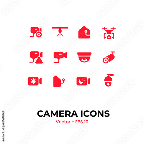 Camera Icons. Security system. Vector