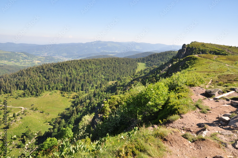 Joli paysage sur la route des crêtes dans les Vosges-France