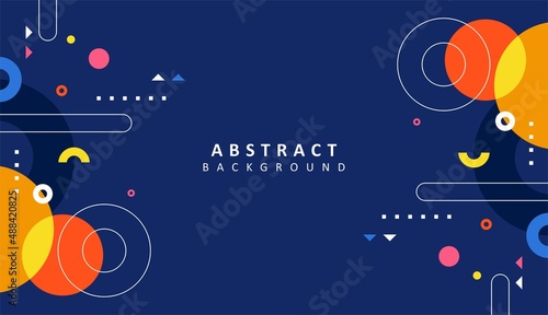 Colorful abstract background with various shapes in  blue color vector