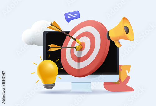 Seo optimization and smm concept. Digital marketing, smm digital web technology. 3D Web Vector Illustrations. Improving ranking on search engine, Search engine traffic, Testing website SEO, 3D design