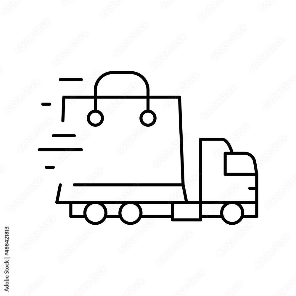 order free shipping line icon vector illustration order free shipping line icon vector illustration