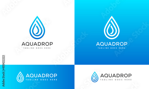 Waterdrop logo concept design for business