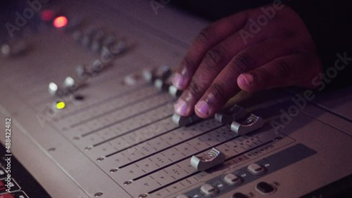 Handheld Shot of Sound and Lighting Board