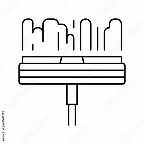 window cleaning accessory squeegee line icon vector illustration