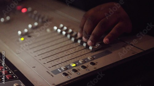 Handheld Shot of Sound and Lighting Board
