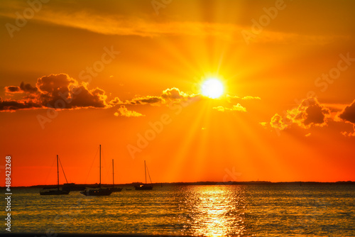Sunset on Charlotte Harbor  from Punta Gorda, FL