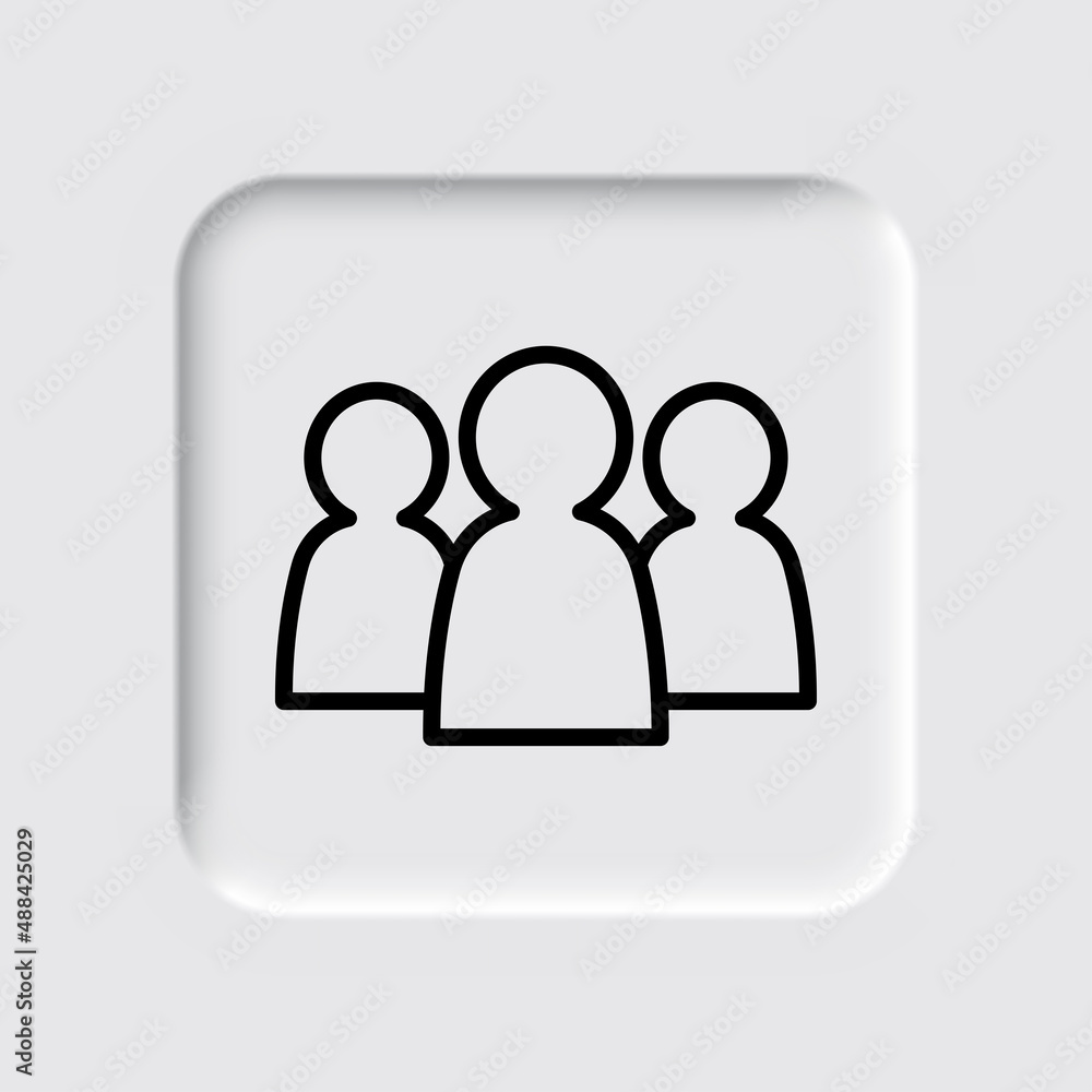Community, people simple icon. Flat desing. Neumorphism design.ai Community, people simple icon. Flat desing. Neumorphism design.ai