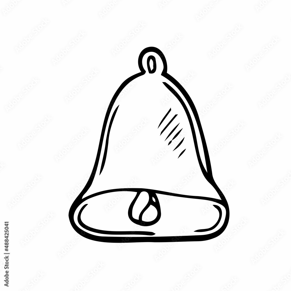 Simple Set of bell Notification Related Vector Line Icons. with hand drawn doodle hand drawing style vector isolated Simple Set of bell Notification Related Vector Line Icons. with hand drawn doodle hand drawing style vector isolated