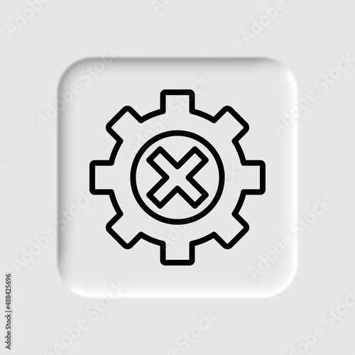 Gear vector simple icon. Flat desing. Neumorphism design.ai